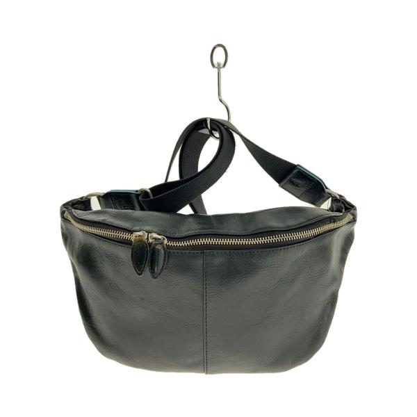 GANZO◇ウエストバッグ/レザー/BLK/無地/fico/※内部使用感