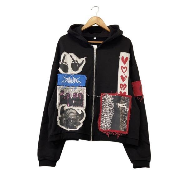 Paledusk PATCHWORK HOODIE パーカー PALEDUSK/PATCHWORK HOODIE/ジップパーカー/2/コットン/BLK