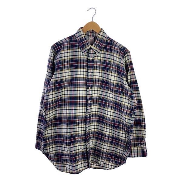 BROOKS BROTHERS / USA製/長袖シャツ/L/コットン/YLW/チェック// BROOKS BROTHERS◇B/D長袖シャツ/L/コットン/NVY/チェック : セカンド
