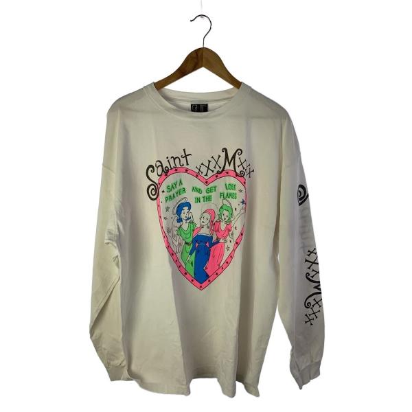 SAINT MICHAEL◇長袖Tシャツ/XXL/コットン/WHT/SM-YS8-0000-020