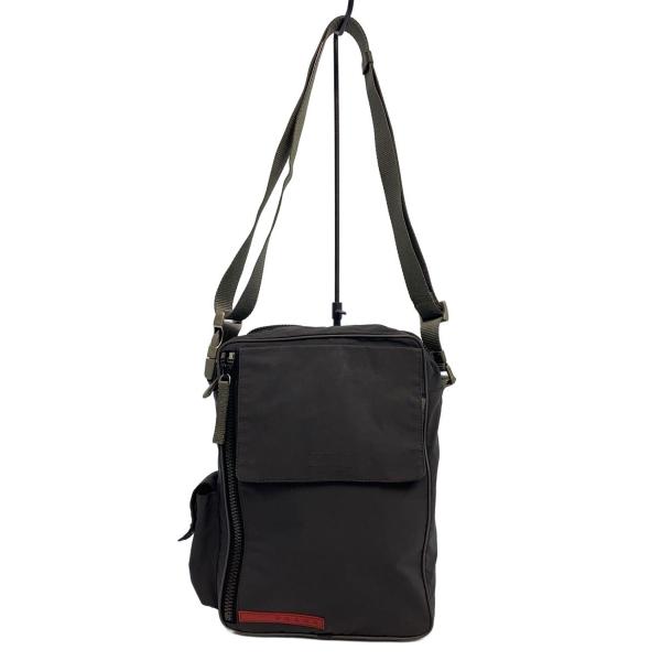 プラダ スポーツ ショルダーバッグショルダーバッグ ブラック（NERO） PRADA◇プラダスポーツ/ショルダーバッグ/ナイロン/グレー/無地/穴空き