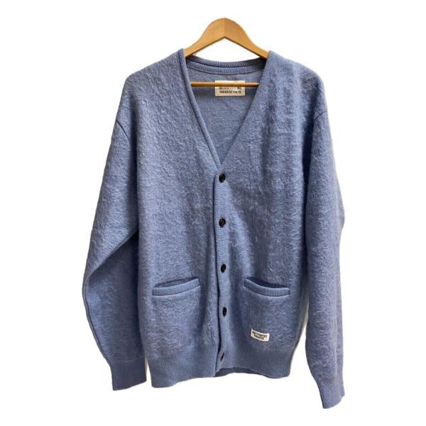 WACKOMARIA モヘアカーディガン　21FW-WMK-KN05 WACKO MARIA◇MOHAIR CARDIGAN/L/モヘア/ブルー/21SS-WMK-KN05