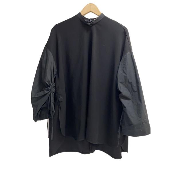 ENFOLD / PEツイルシャツ/38/ポリエステル/ブラック/300FS230-1330 ENFOLD◇PEツイルシャツ/38/ポリエステル/ブラック/300FS230-1330