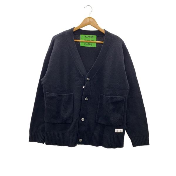 TTT_MSW◇Standard Knit Cardigan/M/ウール/ブラック/TTT-2022AW-KT07