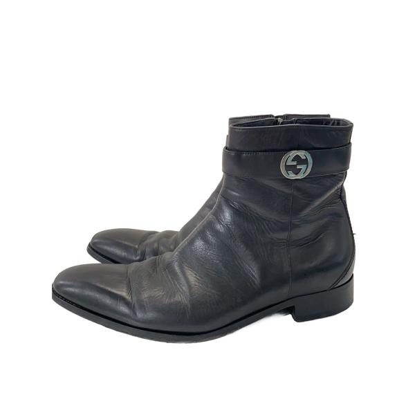 GUCCI. ブラックブーツ ジッパー付き 中古・古着通販】GUCCI (グッチ) ジョッパーブーツ ブラック サイズ:7