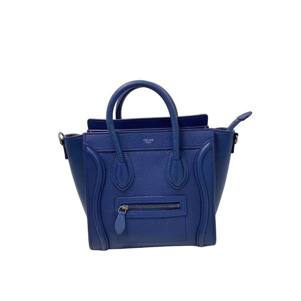 CELINE◇ラゲージナノショッパー/2WAY/ショルダーバッグ/ブルー