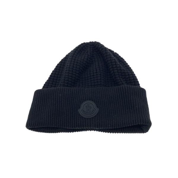 MONCLER◇BERRETTO TRICOT ニットキャップ/コットン/BLK/メンズ
