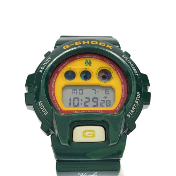 CASIO◆南海ホークス コラボレーションモデル クォーツ腕時計/デジタル/GRN/SS/DW-6900FS//