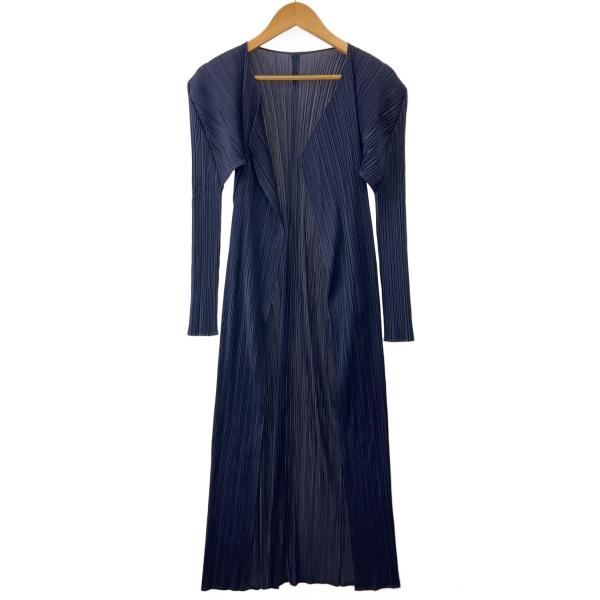PLEATS PLEASE ISSEY MIYAKE◇カーディガン(薄手)/3/ポリエステル/NVY