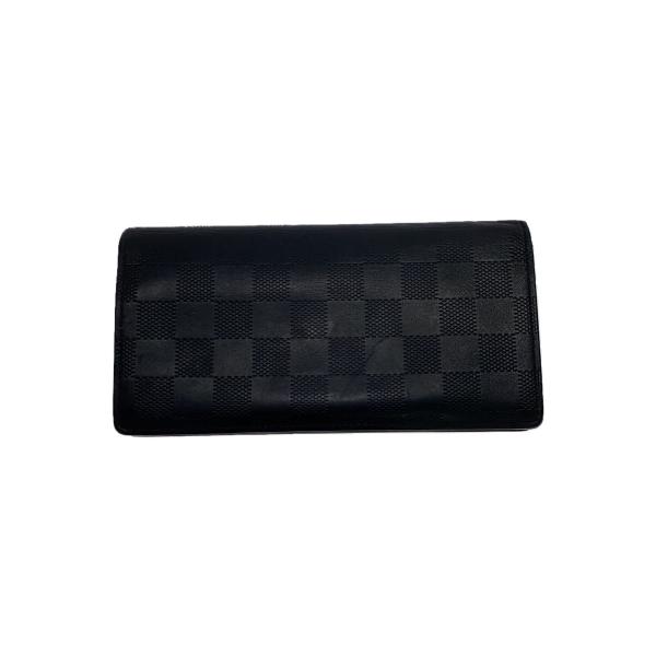 LOUIS VUITTON◇ポルト・フォイユ・ブラザ_ダミエ・アンフィニ_BLK