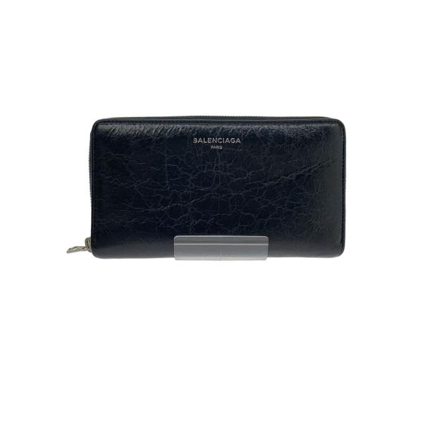 BALENCIAGA◇長財布/レザー/BLK/無地/メンズ/519641・1000・U