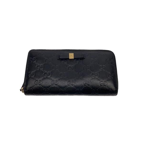 GUCCI◇長財布_グッチシマ/レザー/BLK/メンズ// : セカンドストリート