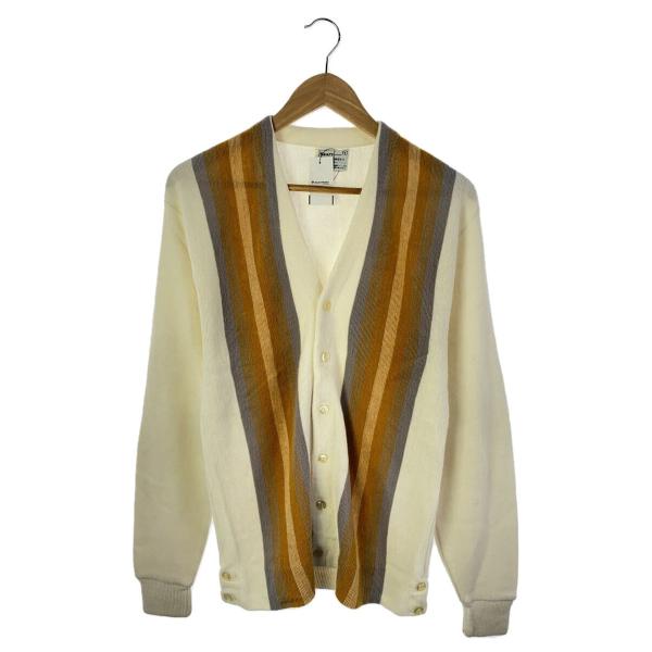 SEARS ストライプ カーディガン sears◇カーディガン(厚手)/L/--/WHT/ストライプ : セカンド