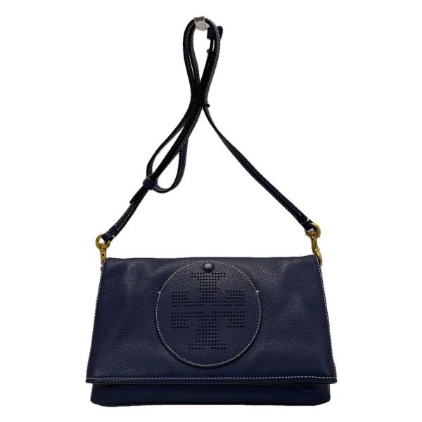 TORY BURCH / ショルダーバッグ/レザー/BLK/無地/10005617 TORY BURCH◇ショルダーバッグ/PVC/NVY/無地/10005617 : セカンド