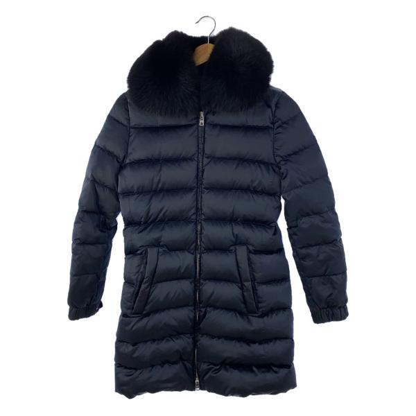 PRADA◇ベルトダウンコート/フォックスファー/ロングダウンジャケット