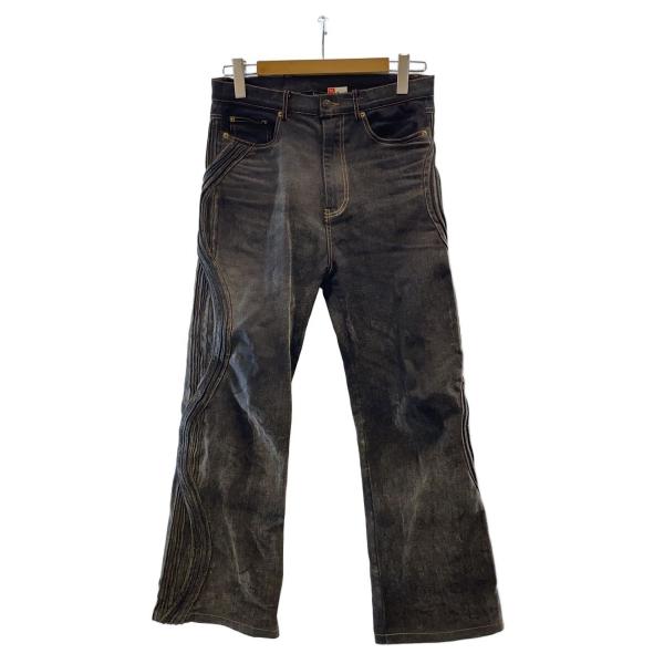 パンツ XWORE WAVED DENIM PANTS Waved Denim Pants/xwore/ボトム/32/コットン/BLK : セカンド