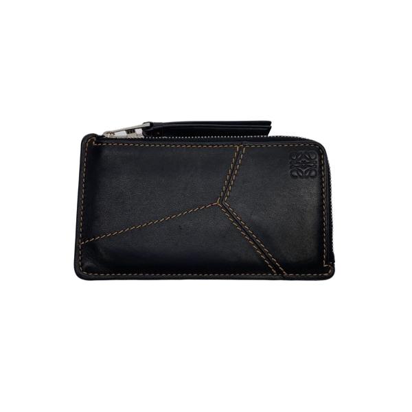 LOEWE◇カードケース/レザー/BLK/無地/メンズ/102245 : セカンド