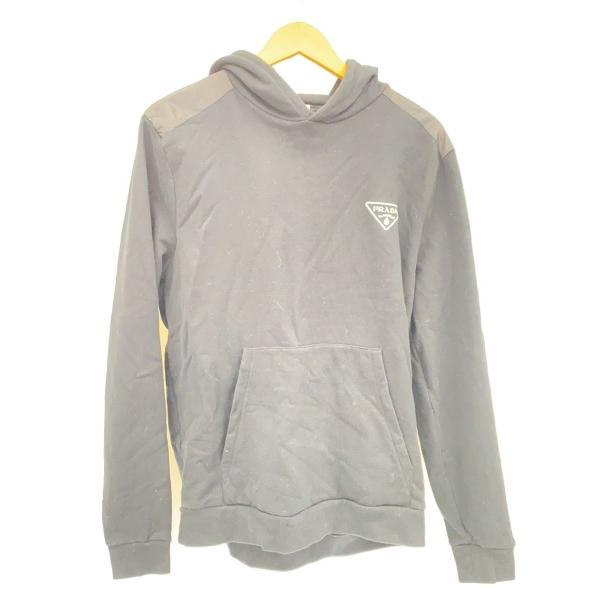 PRADA◇23AW/ナイロン切替/三角ロゴ/プルオーバ-/パーカー/XL/コットン