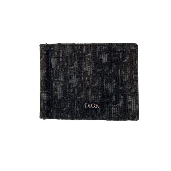 Christian Dior◇2つ折り財布/キャンバス/BLK/総柄/メンズ/10-BO-0252