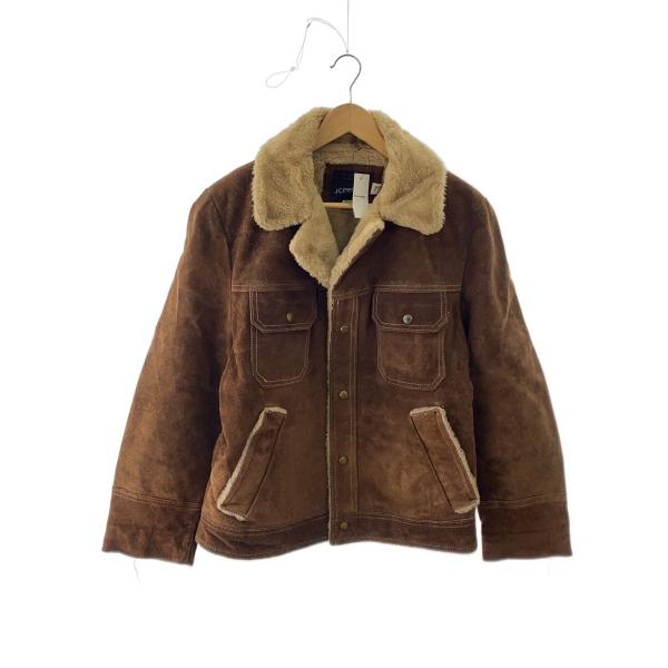 70S　80S　メキシコ製　DEPT　短丈レザージャケット　スエードブルゾン JCPenney◇70-80s/スエードレザーランチジャケット/裏ボア/42