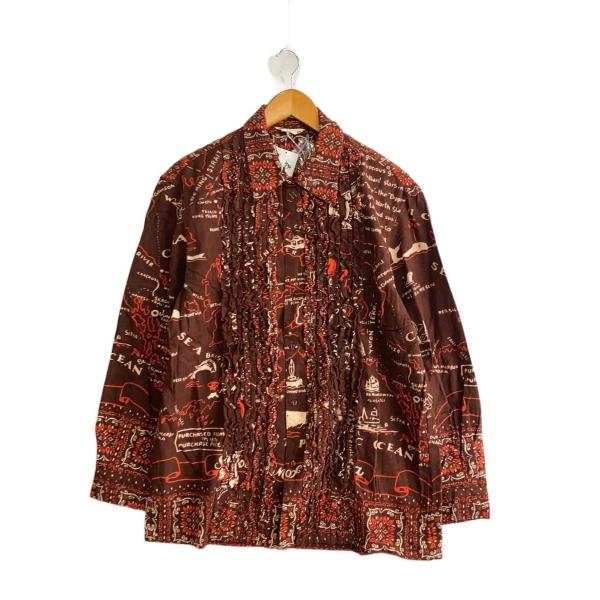 BINDU◆長袖シャツ/XL/コットン/BRW/総柄//