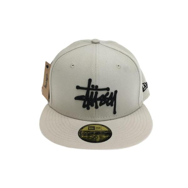 NEW ERA◆キャップ/7 1/2/ポリエステル/クリーム/メンズ/1311038/×STUSSY AUTHENTIC