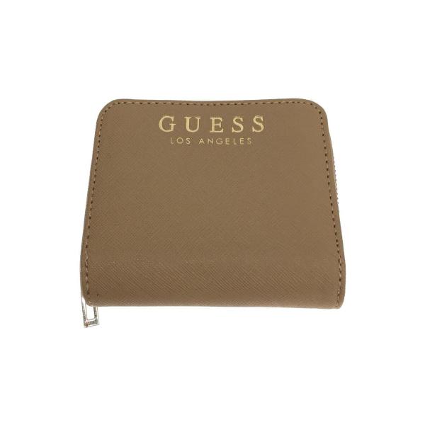 GUESS◇2つ折り財布/レザー/ベージュ/無地/レディース/11219193