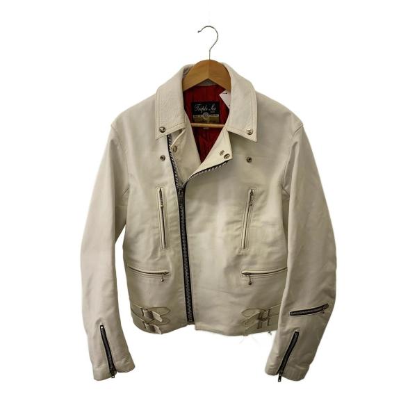 週末限定価格 美品 38サイズ 666 シングルライダースジャケット レッド 666 Leather Wear◇裏地赤キルティング/ダブルライダース