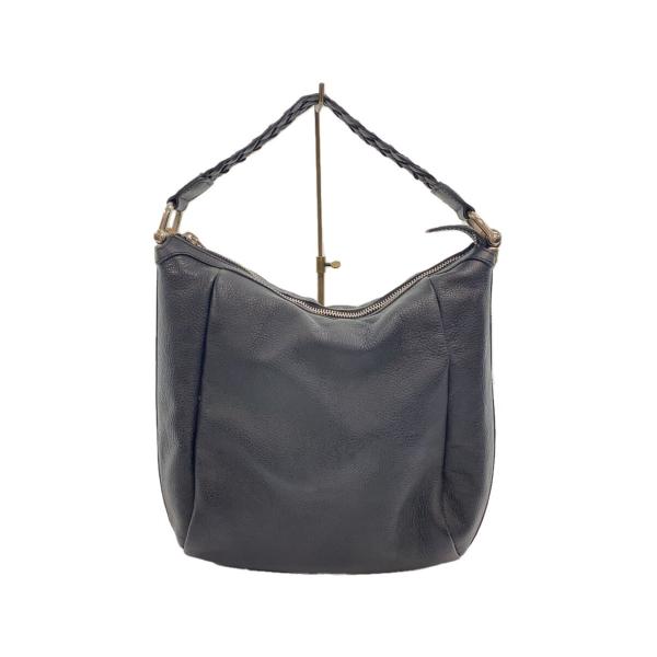 GUCCI◇ハンドバッグ/レザー/BLK/336655/持ち手編み込み/ワン