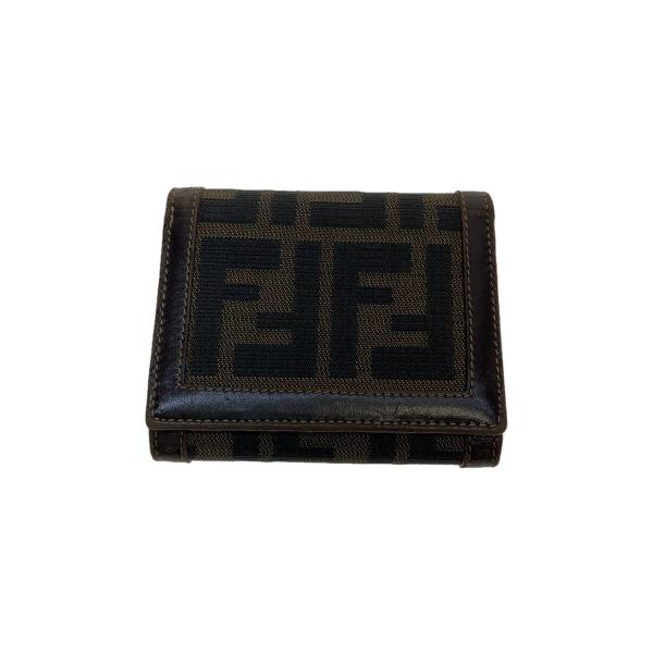 FENDI◇FENDI フェンディ 3つ折り財布/キャンバス/BRW/総柄/2270-30959