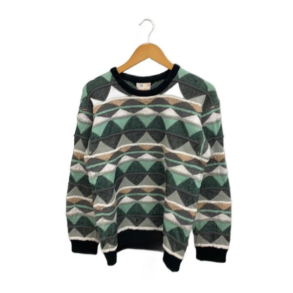 COOGI◇ニット・セーター(厚手)/XL/コットン/GRN/総柄 : セカンド