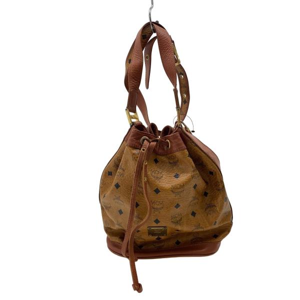 はるき　MCM ショルダーバッグ MCM◇ショルダーバッグ/レザー/BRW/巾着/金具スレ・キズ有 : セカンド