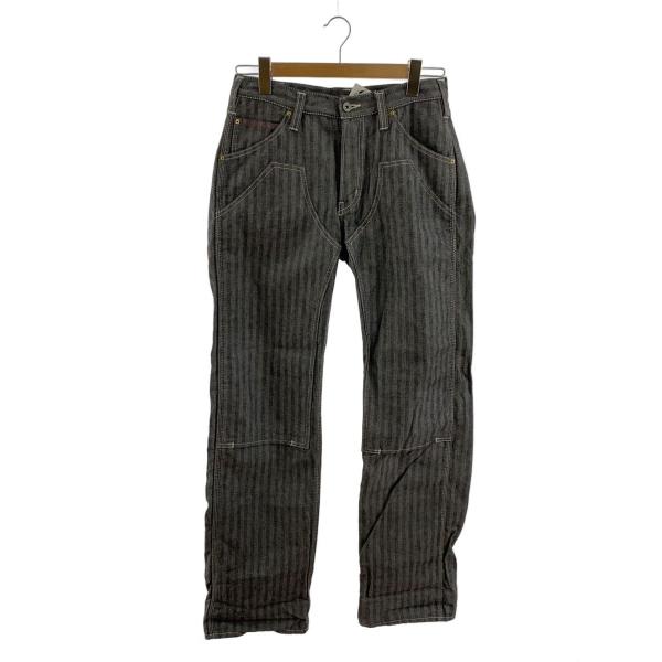 IRON HEART◇ダブルニー/ストレートパンツ/31/コットン/GRY/ストライプ