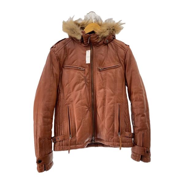 Haruf◇レザージャケット・ブルゾン/L/羊革/ブラウン/無地/Haruf