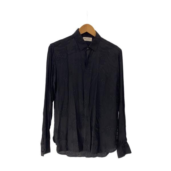 【希少】SAINT LAURENT 長袖シルクシャツ SAINT LAURENT◇サンローラン/長袖シャツ/--/シルク/ブラック