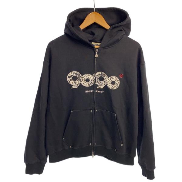 9090◇ジップパーカー/OG Logo Assort Zip Hoodie/M/コットン/ブラック