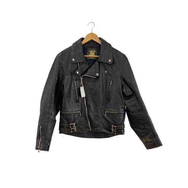 666 ダブルライダースジャケット 旧タグ 666 Leather Wear◇80S〜90S/死神タグ/ダブルライダースジャケット