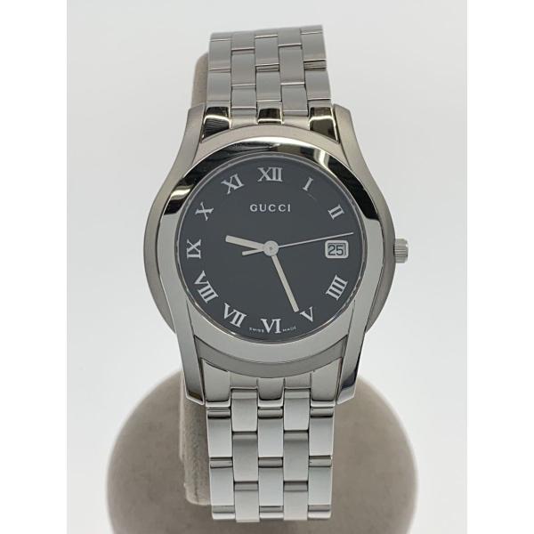 GUCCI◇クォーツ腕時計/アナログ/ステンレス/BLK/SLV/5500M : セカンド