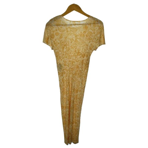 PLEATS PLEASE ISSEY MIYAKE◇プリーツワンピース/半袖ワンピース/3/花