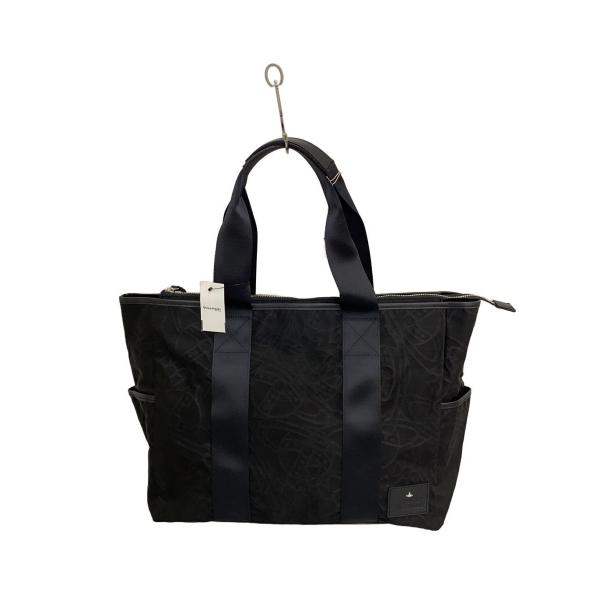 Vivienne Westwood◇トートバッグ/キャンバス/BLK/総柄/VWB862