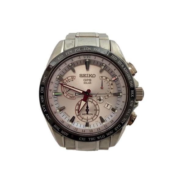 SEIKO◇ASTRON/ソーラー腕時計/アナログ/WHT/SLV/8X53-0AB0-2