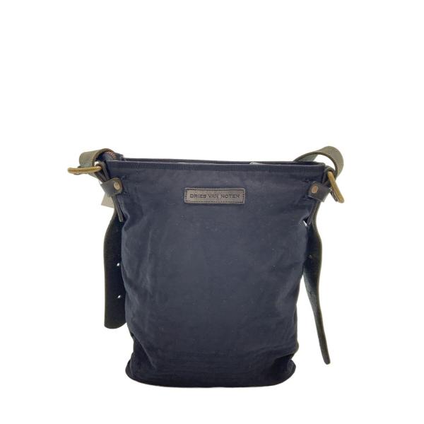 DRIES VAN NOTEN◇ショルダーバッグ/キャンバス/ベルト:レザー/BLK