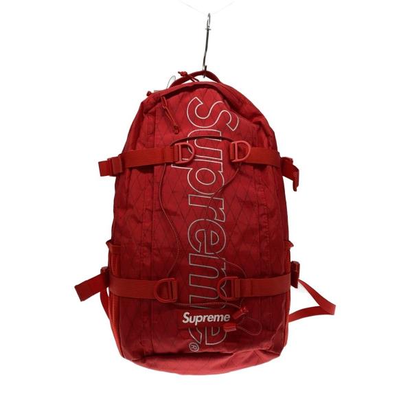Supreme◇18AW Backpack/リュック/メッシュ穴有/汚れ有//RED/プリント