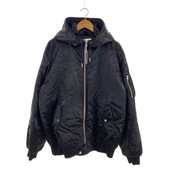 CELINE◇22AW/フーデッドボンバージャケット/50/ナイロン/BLK