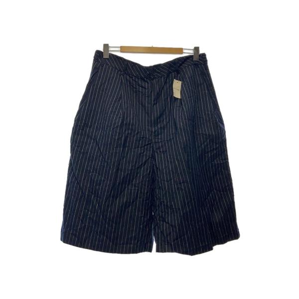 STUSSY◇24SS/VOLUME PLEATED SHORT WRINKLED STRIPE/34/NVY/112314