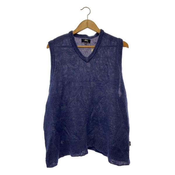 STUSSY◇LOOSE KNIT LINEN VEST/ニットベスト(薄手)/S/リネン/PUP