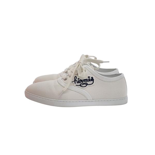 HERMES◇ローカットスニーカー/36/WHT/キャンバス/241180Z : セカンド