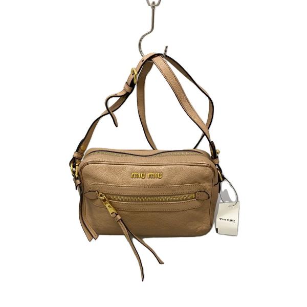 miu miu ベージュ レザー ショルダーバッグ MIU MIU◇ショルダーバッグ/レザー/BEG/5bh116 : セカンド