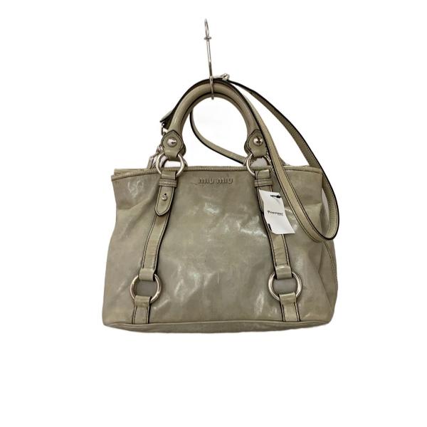 MIU MIUハンドバッグ2wayバッグ MIU MIU◇2wayショルダーバッグ/レザー/BEG/rn0685 : セカンド