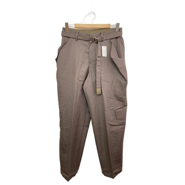 sacai◇25SS/Doeskin Pants/スラックスパンツ/2/ウール/BRW/ストライプ